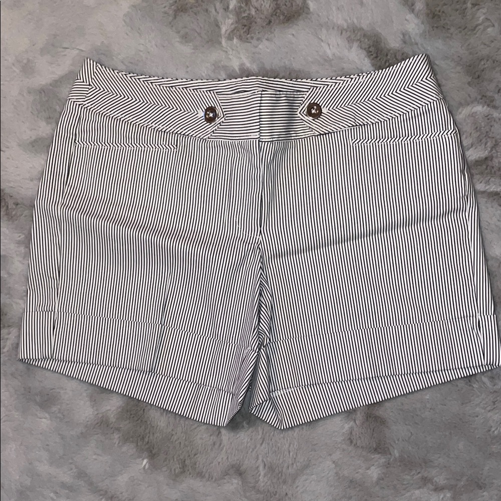 White House Black Market Black and White Bermuda Shorts